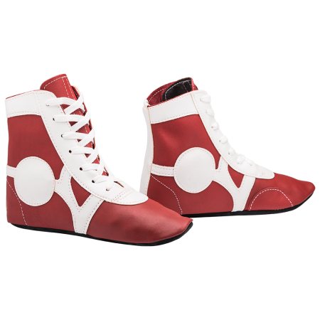 Купить Обувь для самбо SM-0102, кожа, красный Rusco в Апатитах 