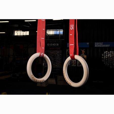 Купить Кольца гимнастические 32 мм красные стропы в Апатитах 