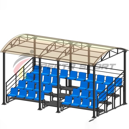Купить Трибуна для зрителей 4 ряда на 34 места с навесом и перилами в Апатитах 