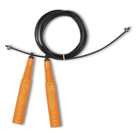 Купить Скакалка высокооборотная Кроссфит стальной шнур в оплетке 2.9 м чёрно-оранжевая в Апатитах 